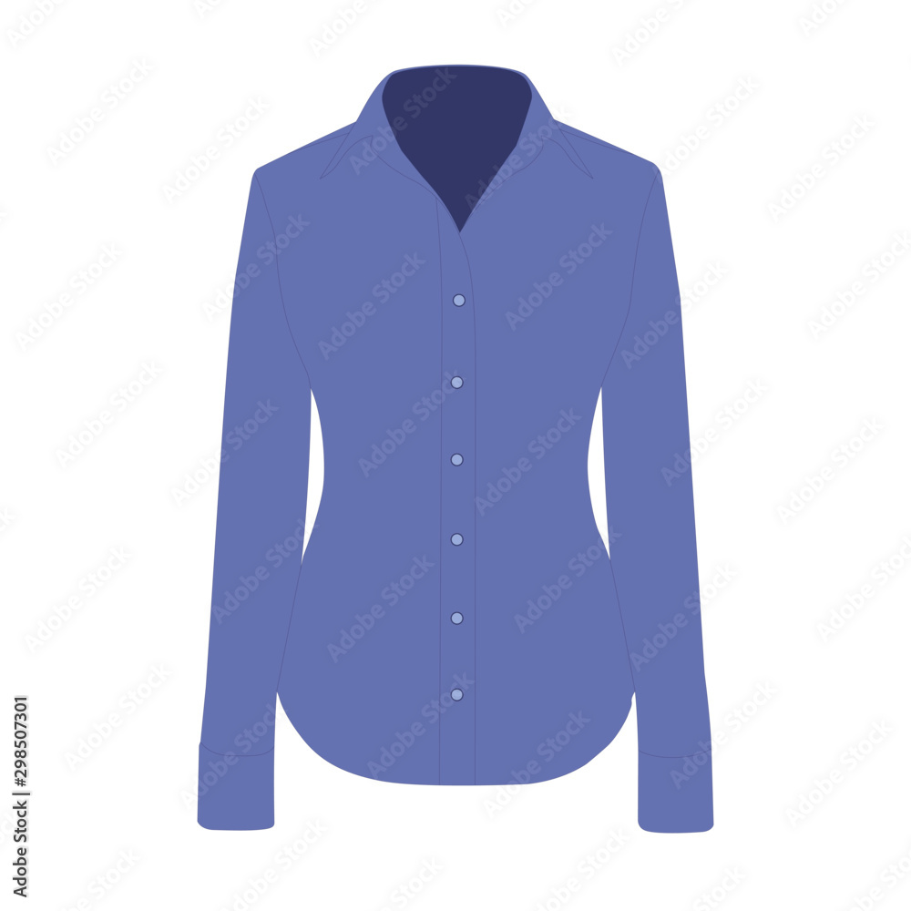 Blouse blue realistic vector illustration isolated Blouse blue realistic vector illustration isolated