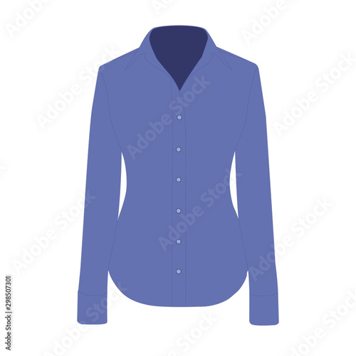 Blouse blue realistic vector illustration isolated