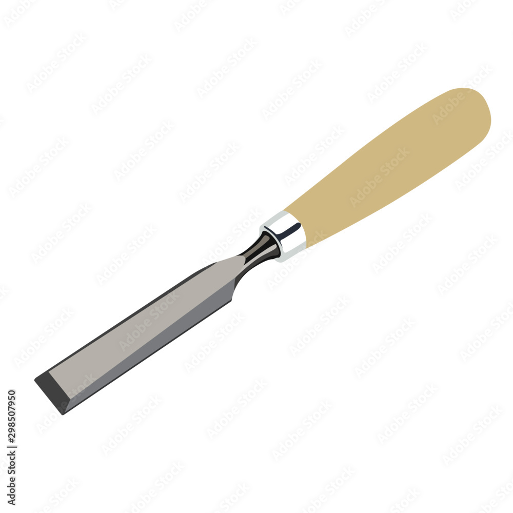 Chisel realistic vector illustration isolated Chisel realistic vector illustration isolated