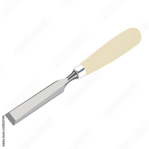 Chisel realistic vector illustration isolated