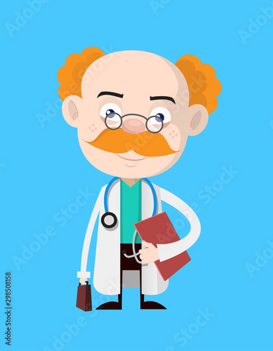 Medical Professional Doctor - Standing with File and Briefcase
