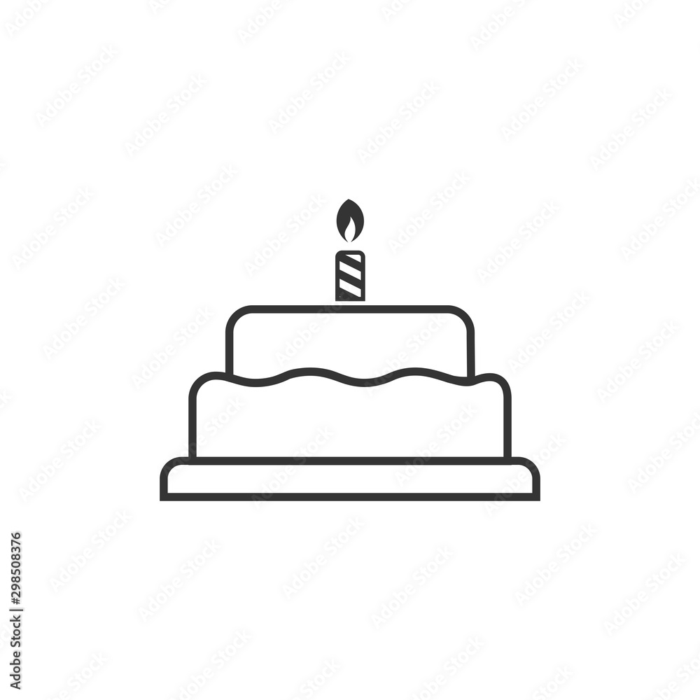 birthday line cake icon vector design template birthday line cake icon vector design template