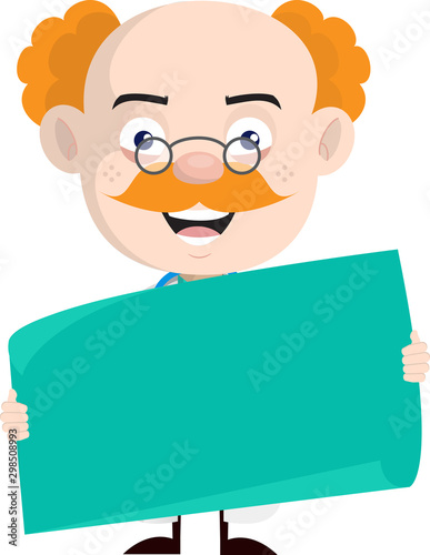 Medical Professional Doctor - Holding a Paper Banner