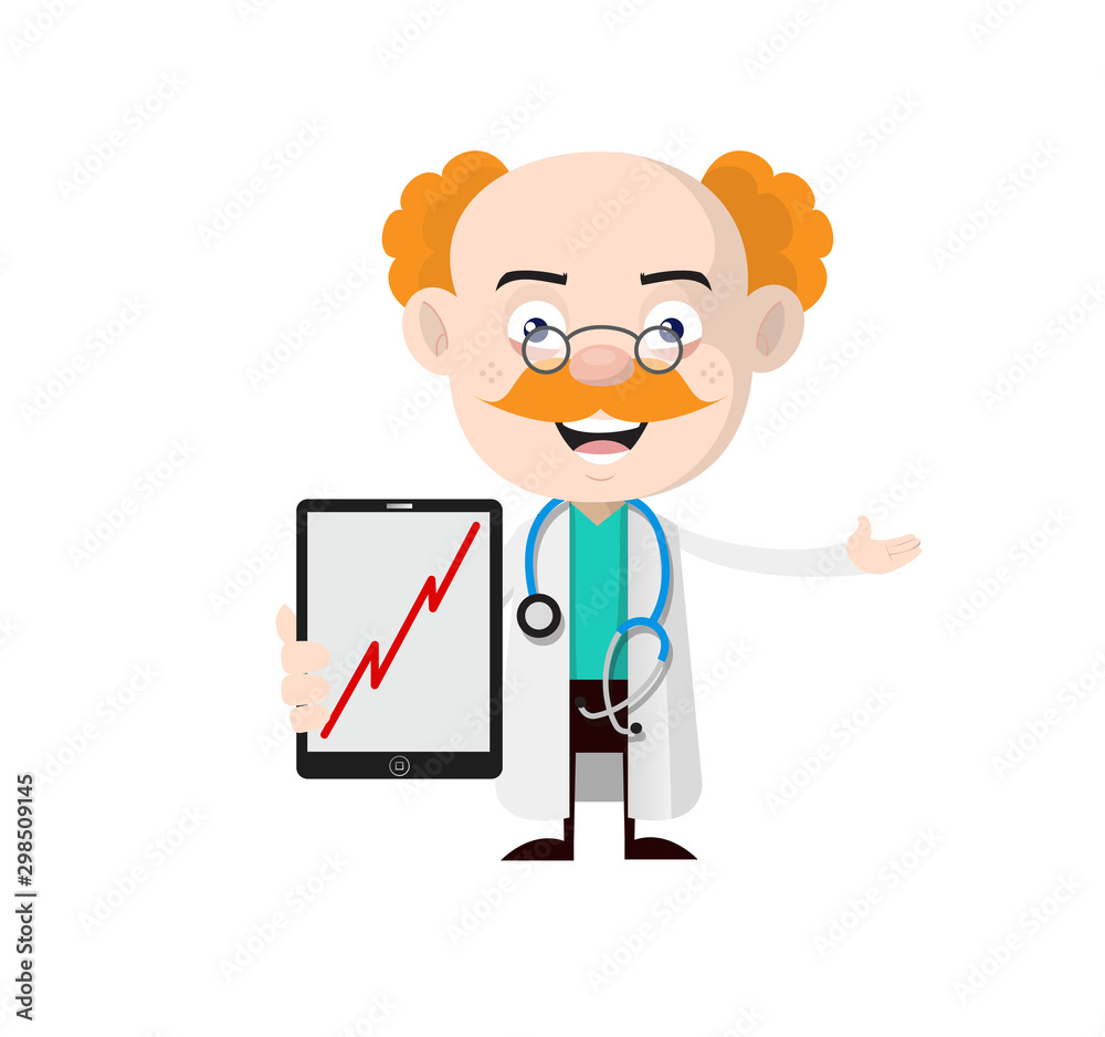 Medical Professional Doctor - Presenting Profit Growing Graph on Tablet  Stock Vector | Adobe Stock