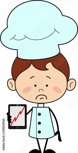 Kitchen Character Chef - Presenting Loss Graph on Tablet
