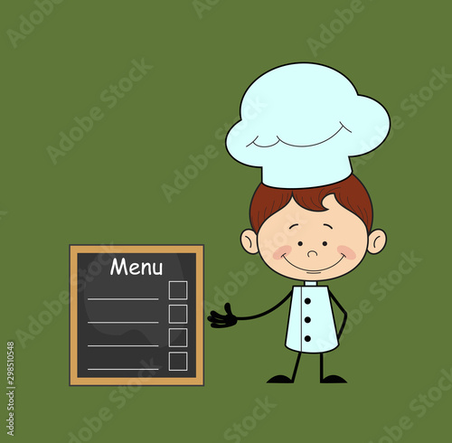 Kitchen Character Chef - Presenting Menu List