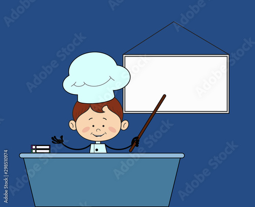 Kitchen Character Chef - Presenting on White Board