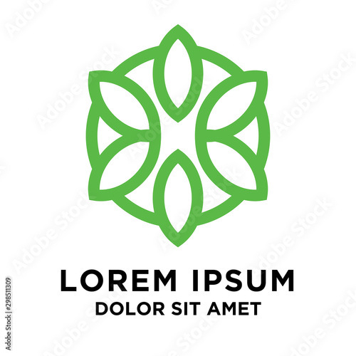 Abstract floral logo design template.