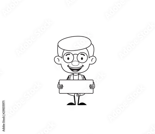 Gynecologist Doctor - Standing with Message Board