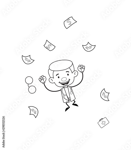 Gynecologist Doctor - Jumping with Hearts and Money