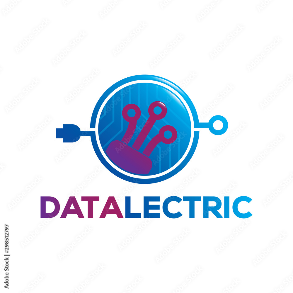 Obraz premium data cable logo with modern style design.