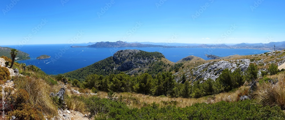 panorama of mediterranean coast and islands