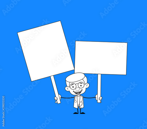 Gynecologist Doctor - Holding Placards in Both Hands