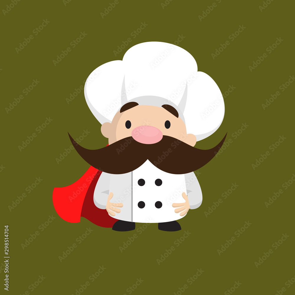Funny Short Chef - In Super Hero Costume Funny Short Chef - In Super Hero Costume