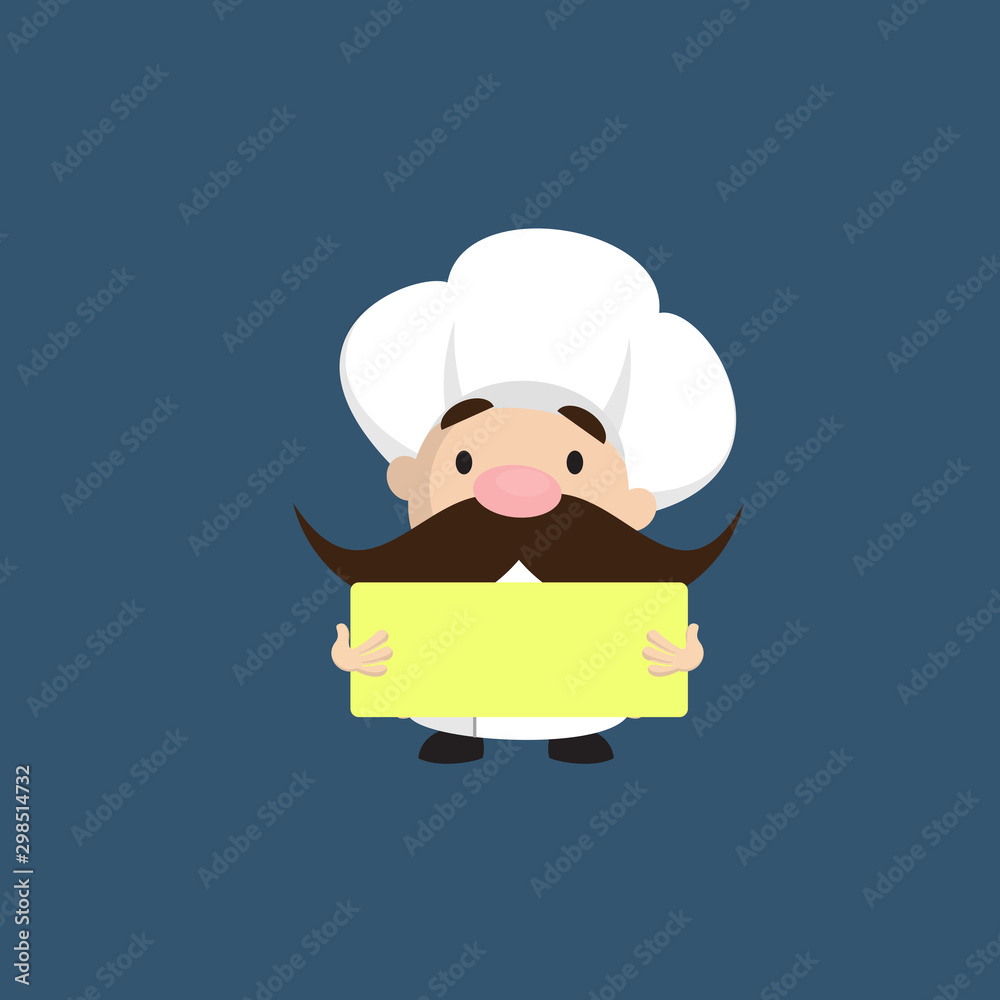 Funny Short Chef - Standing with Message Board Funny Short Chef - Standing with Message Board