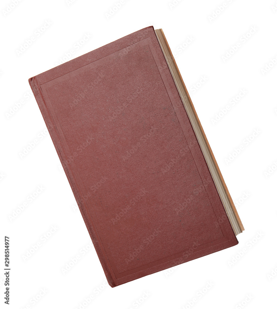 Closed color hardcover book on white background Closed color hardcover book on white background