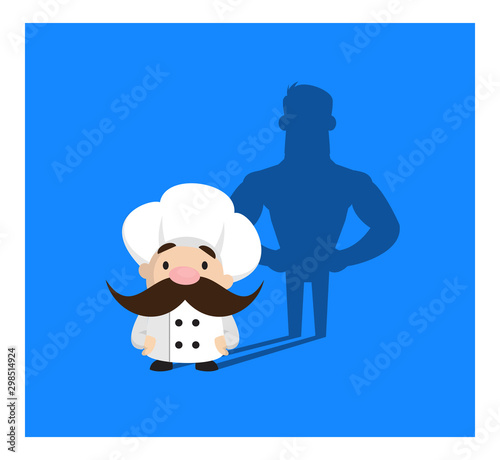 Funny Short Chef - Standing in Positive Attitude