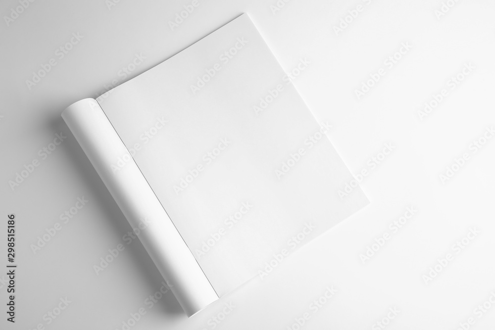 Blank book on white background, top view. Mock up for design Blank book on white background, top view. Mock up for design
