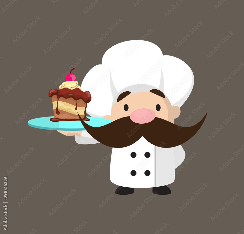 Funny Short Chef - Presenting a Cake Funny Short Chef - Presenting a Cake