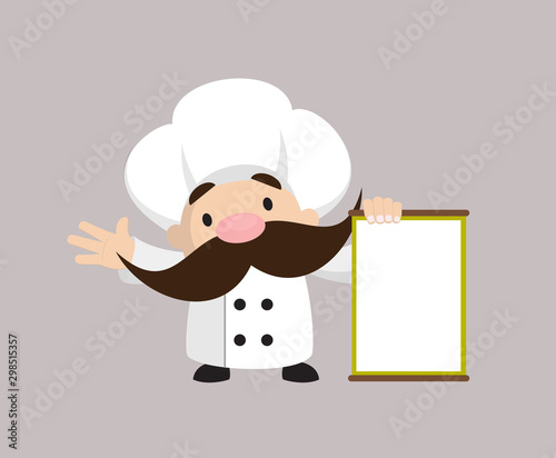 Funny Short Chef - Joyfully Presenting a Blank  Board