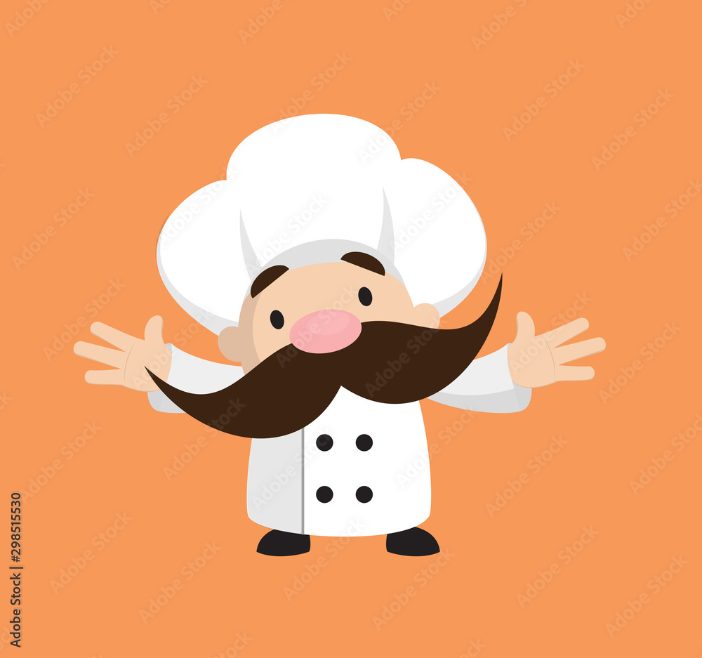 Funny Short Chef - In Cheerful Pose Funny Short Chef - In Cheerful Pose