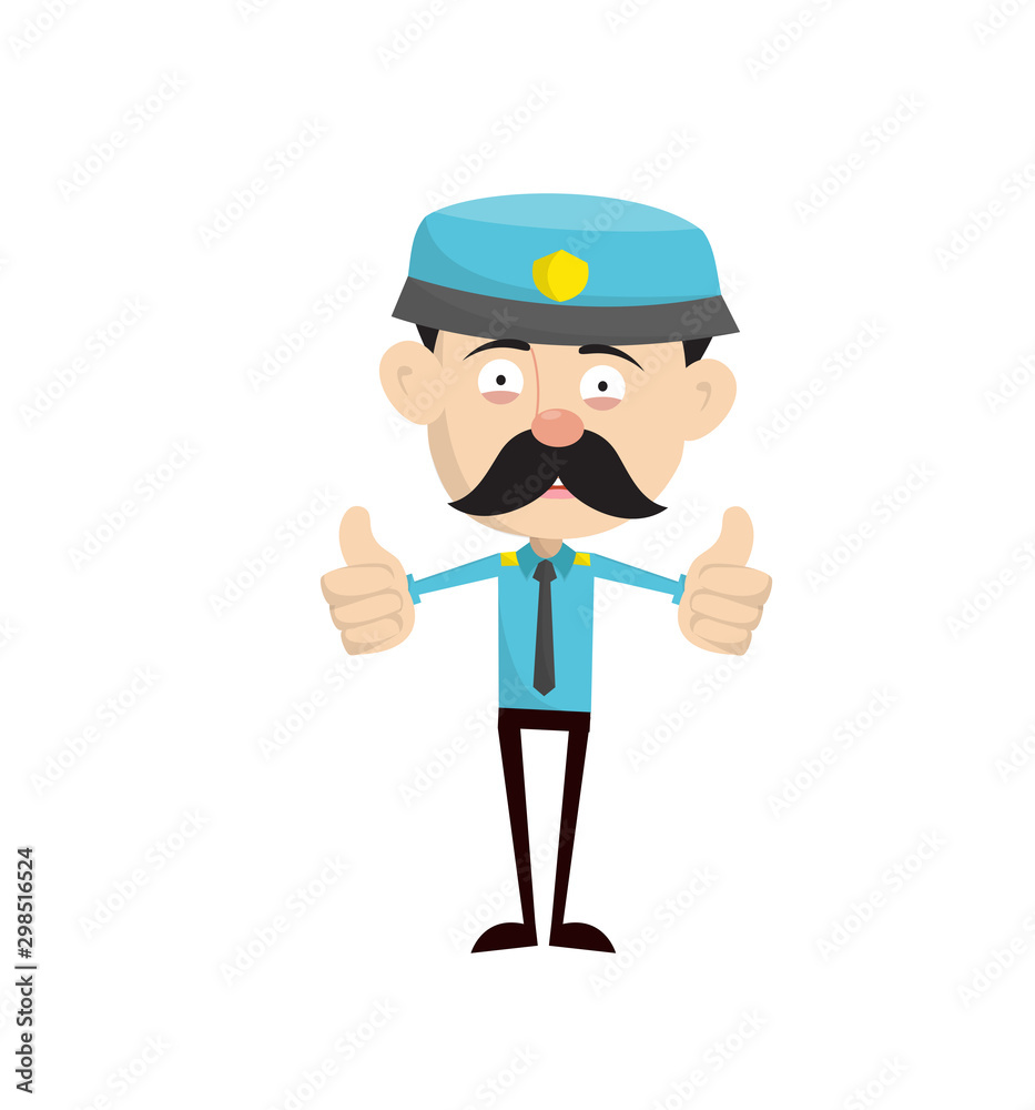 Funny Policeman Cop - Double Thumbs Up