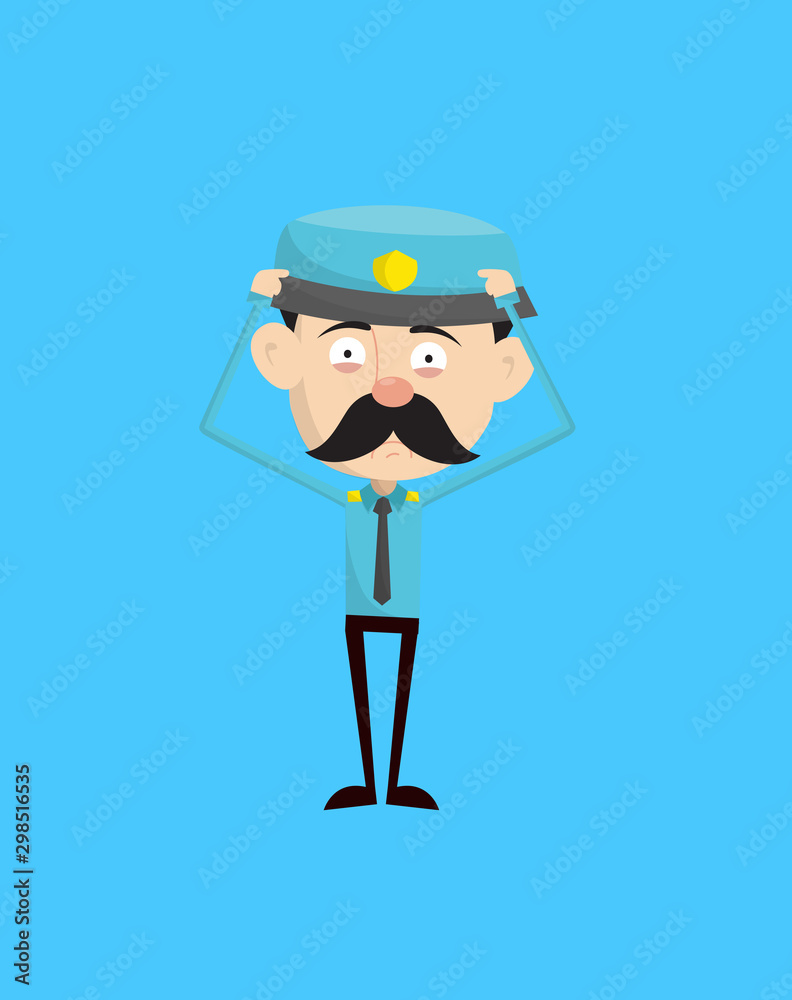 Funny Policeman Cop - Worried