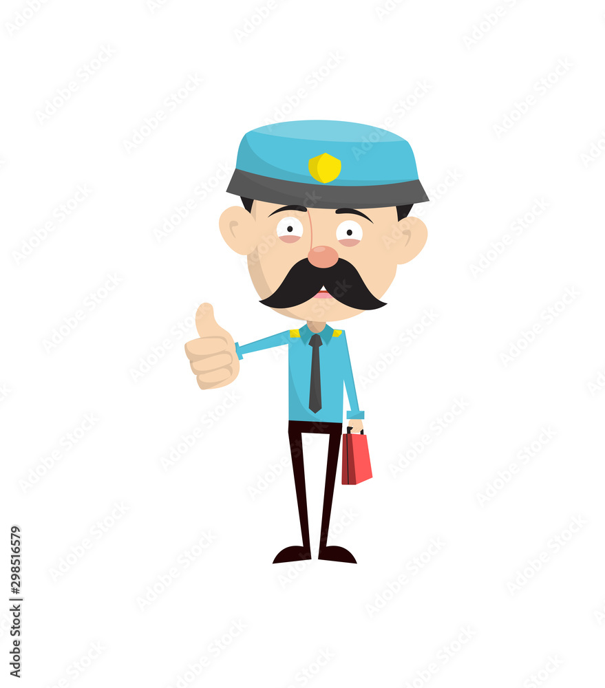 Funny Policeman Cop - Showing a Thumb Up