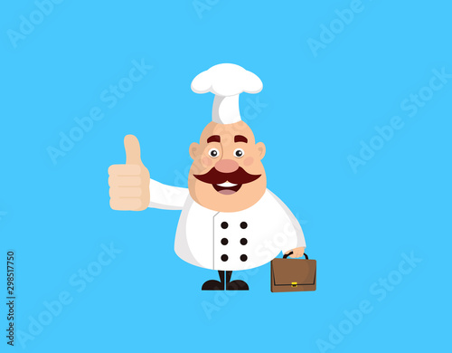 Fat Funny Chef - Showing a Thumb Up