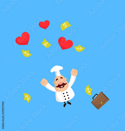 Fat Funny Chef - Jumping with Hearts and Money