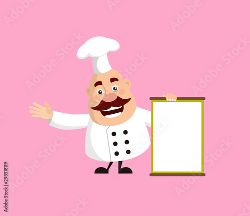 Fat Funny Chef - Joyfully Presenting a Blank  Board