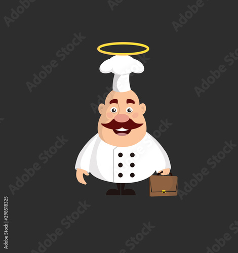 Fat Funny Chef - Standing and Smiling