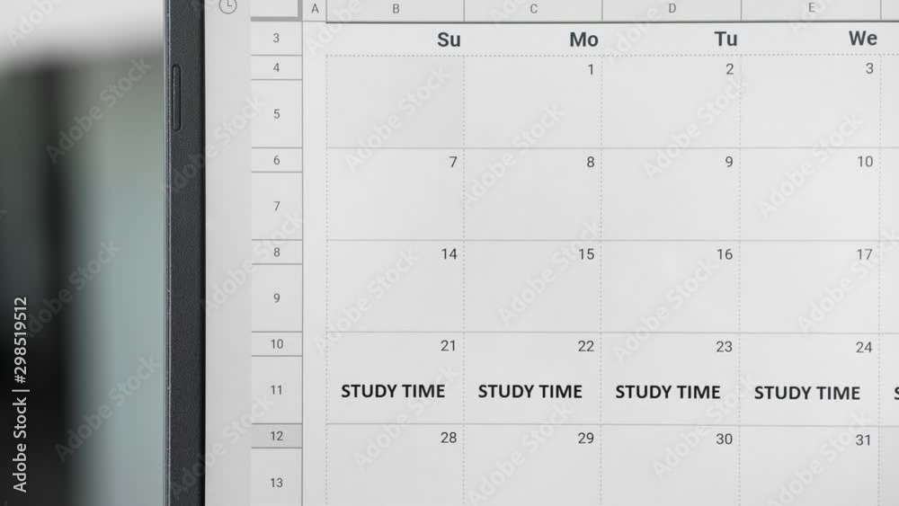 Copy STUDY TIME to whole week on calendar to remember this date. Copy STUDY TIME to whole week on calendar to remember this date.