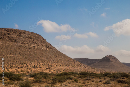 Mountains in Tunisia on the way to the Sahara desert.