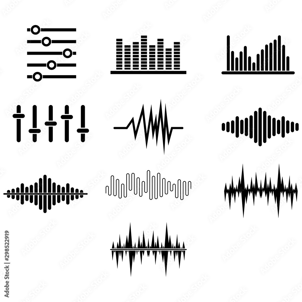 sound wave icon vector design symbol