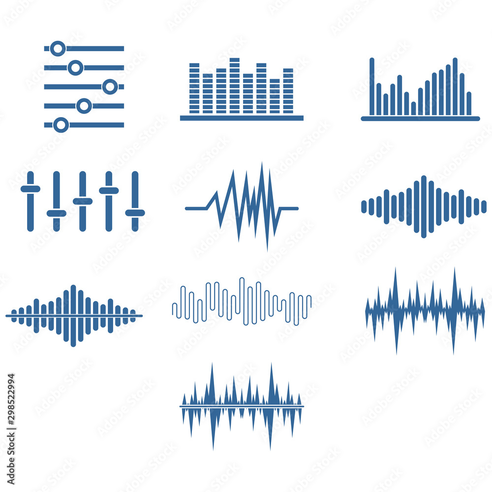 sound wave icon vector design symbol