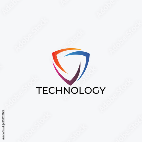 Abstract technology logo template. Colorfull, Gradient.