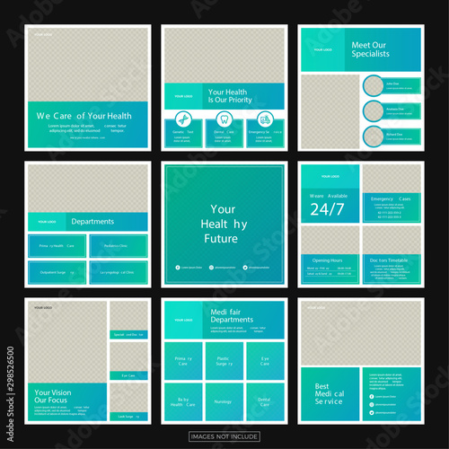 Health Care Minimalist Instagram post templates