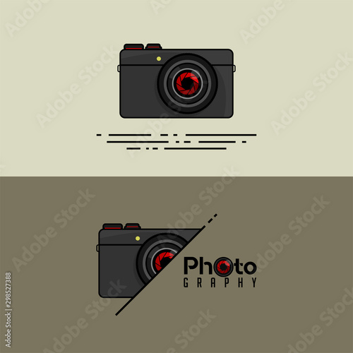 Pocket Compact Camera Cartoon Design set