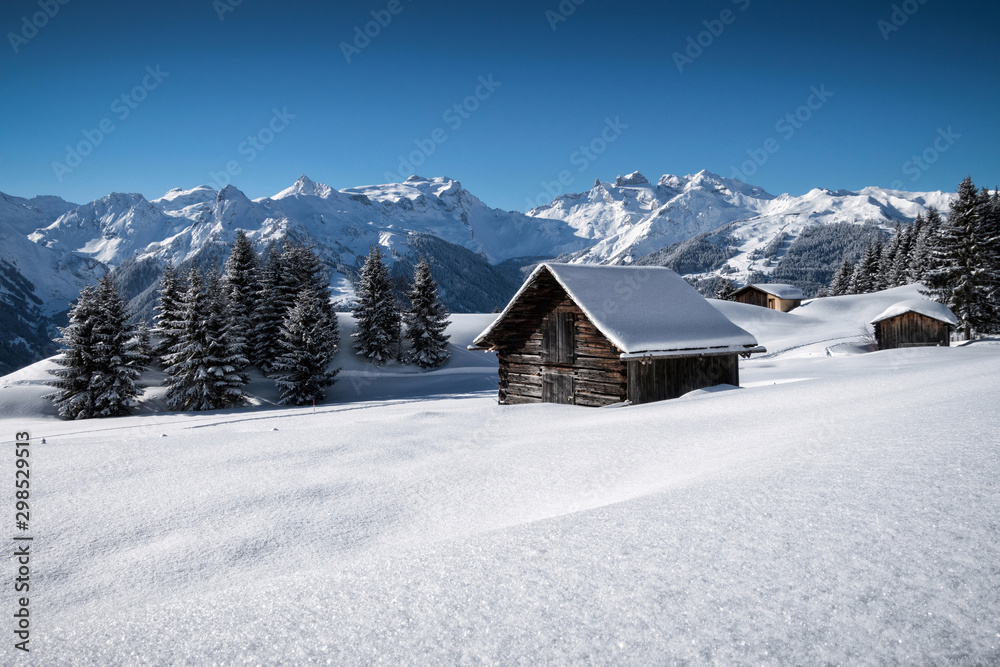 Winterlandschaft in Österreich, Vorarlberg, Montafon