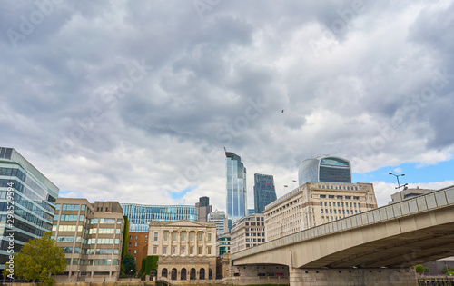 Mix of old and modern buildings in the city of London