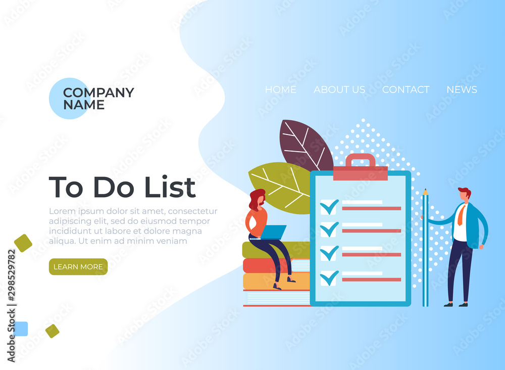 To do list banner poster concept. Vector flat graphic design illustration