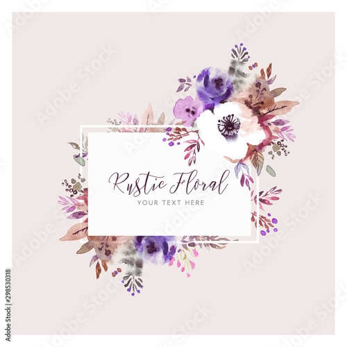 Cute floral watercolor background