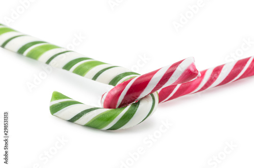 Christmas candy isolated on white background close up #298531313