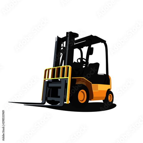 forklift realistic vector illustration isolated