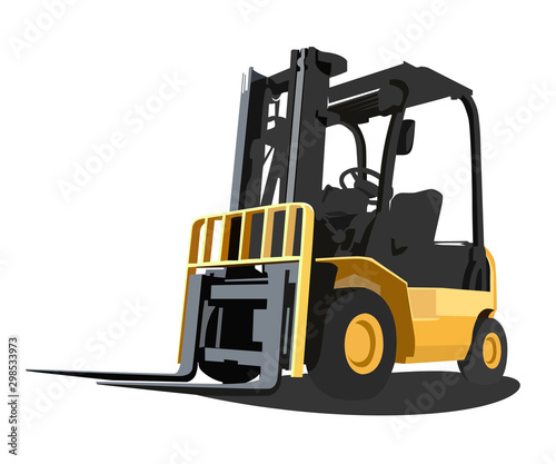 forklift realistic vector illustration isolated