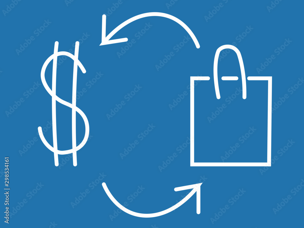 Obraz premium Selling icon vector blue white