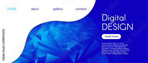 Geometric Triangle Illustration. Blue Futuristic 