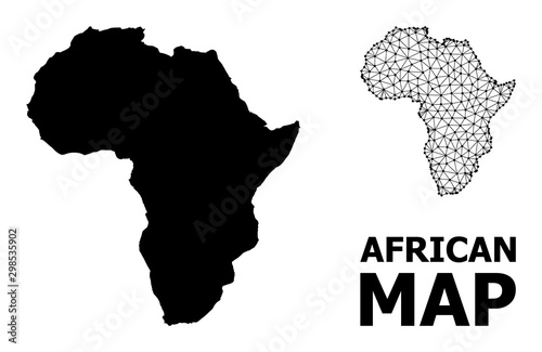 Solid and Mesh Map of Africa