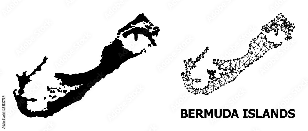 Solid and Wire Frame Map of Bermuda Islands Solid and Wire Frame Map of Bermuda Islands